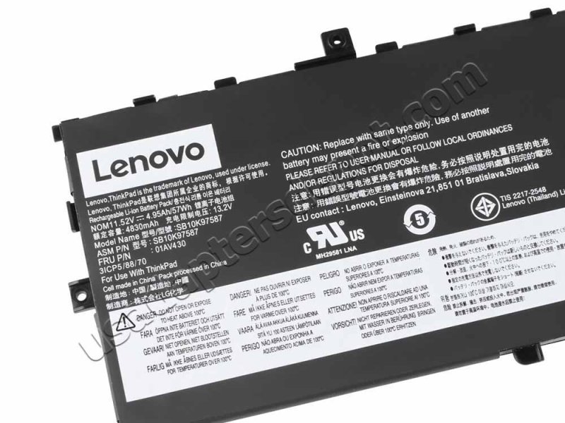 Original Lenovo ThinkPad X1 Carbon 6th Gen 20KH006DGE Battery 57Wh