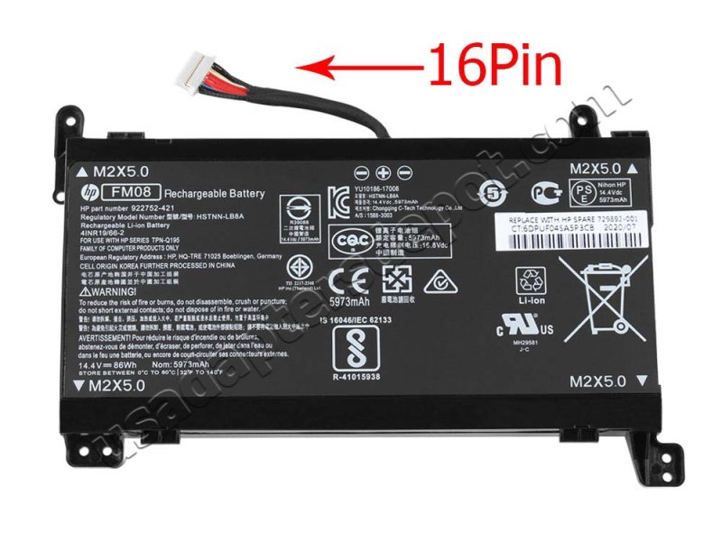 Original HP Omen 17-an004nq 17-an038ng Battery 86Wh 5973mAh