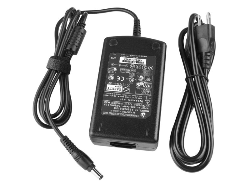 60W Lenco DVT-1923 AC Adapter Charger Power Cord