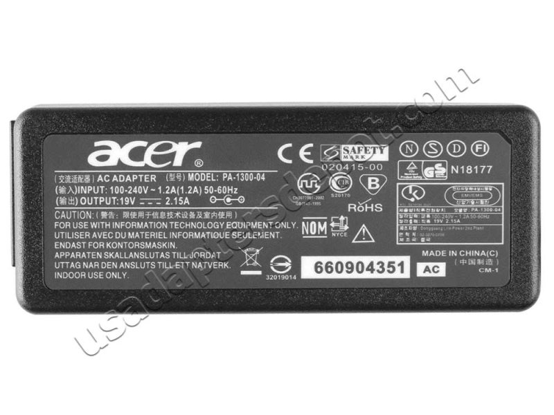 40W Acer TraveMate B116-4002 AC Adapter Charger Power Cord