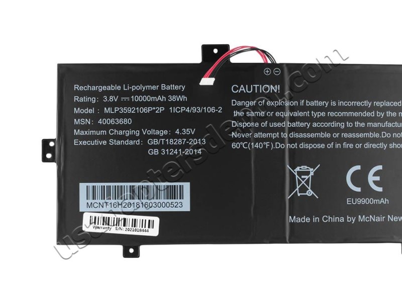 Battery Medion Akoya E2227T MD 60491 10000mAh 38Wh