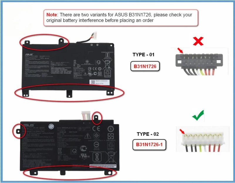 Original Asus B31N1726-1 Battery 48Wh 4210mAh 3-Cell