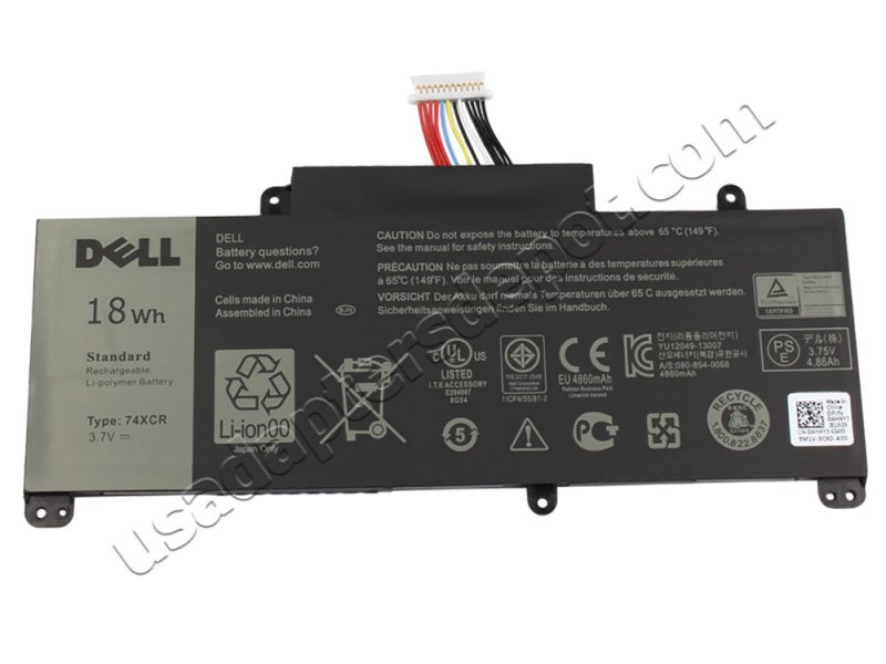 Original 3.7V 18Wh Dell 074XCR 74XCR Battery