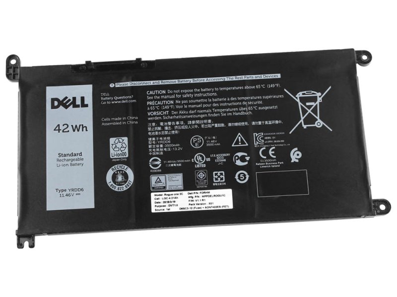 Original Dell Inspiron 14 5485 2-in-1 P93G P93G002 Battery 42Wh