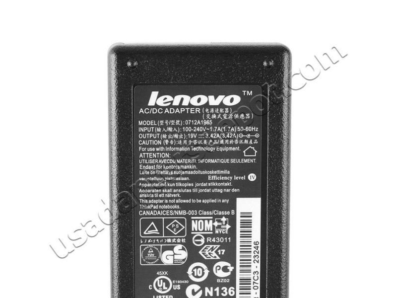 Original 65W Lenovo IdeaPad U310 43752WU Power Supply Adapter Charger