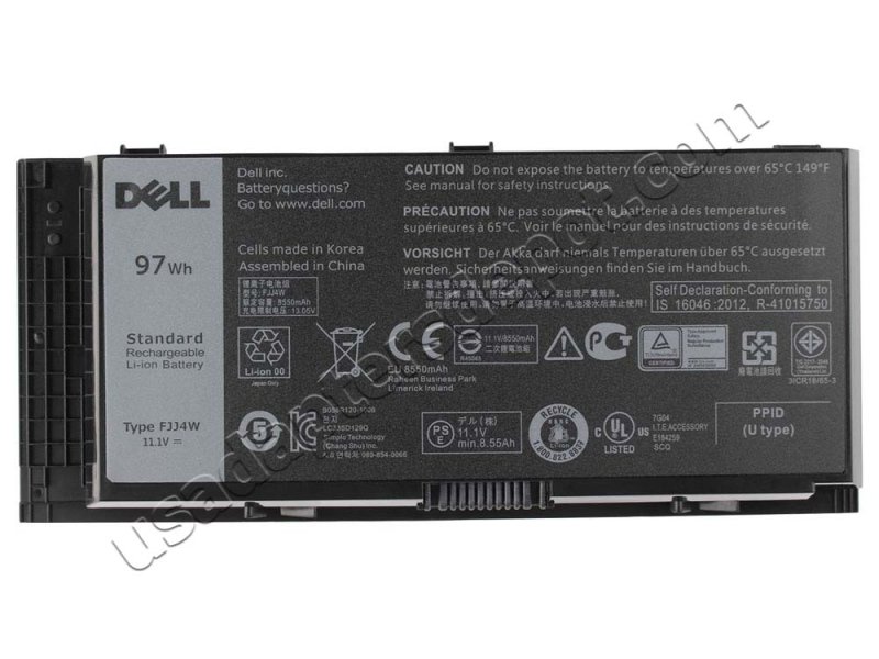 Original Dell Precision M4800-0675 Battery 97Wh