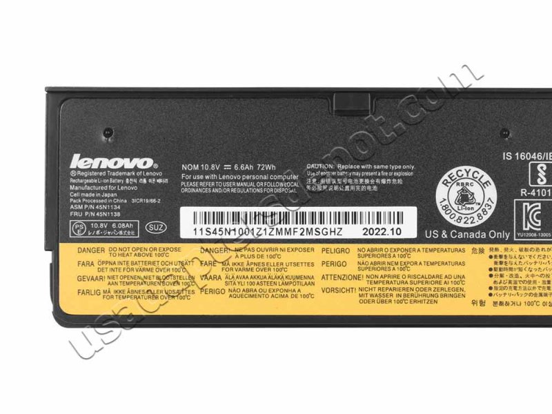 Original Battery Lenovo ThinkPad T460 20FNA028CD 6600mAh 72Wh