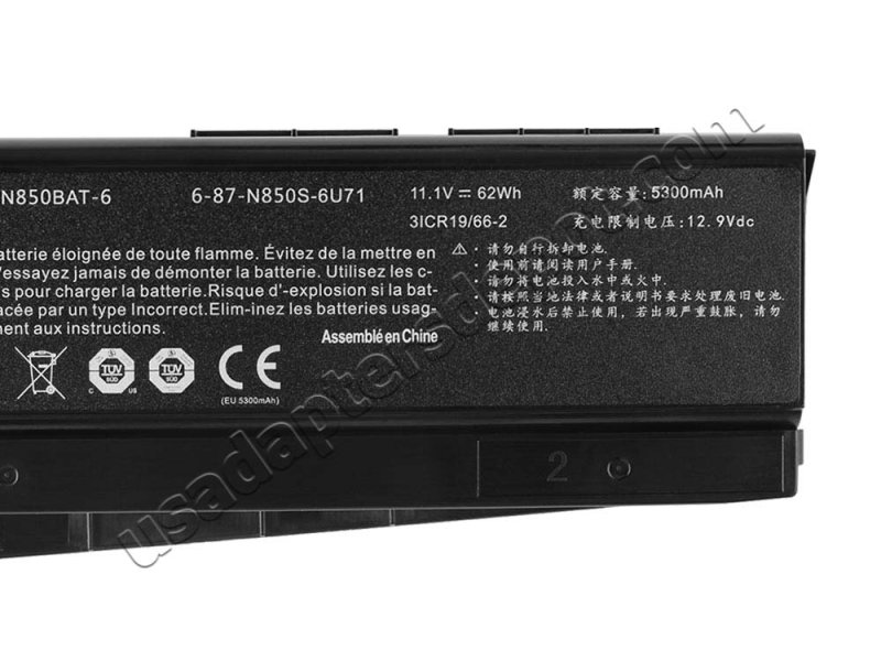 Battery Clevo N850EJ1 N850EP6 5300mAh 62Wh