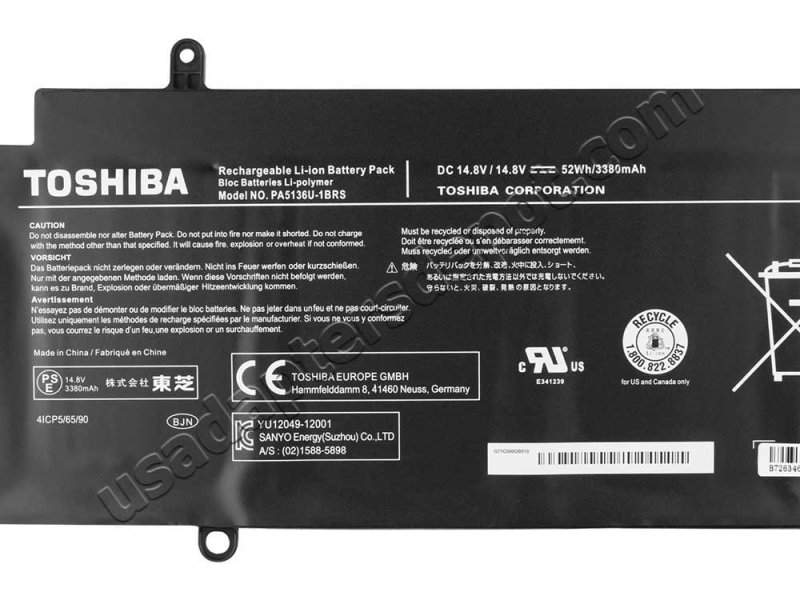 4Cell 52Wh Toshiba Satellite L50-B-14L L50-B-15N Battery