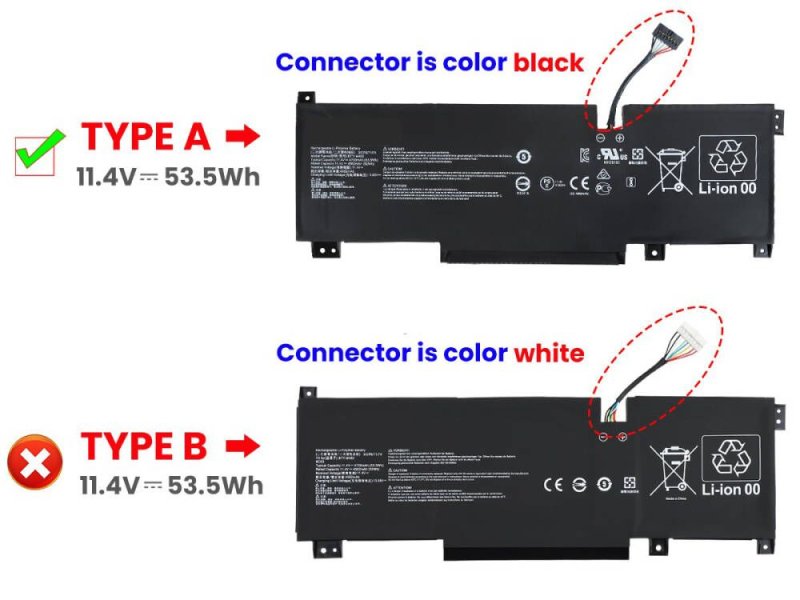 Battery MSI 9S7-16V611-008 4700mAh 53.5Wh