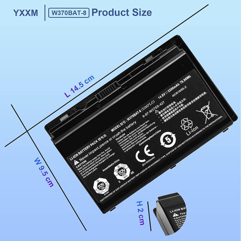 5200mAh Schenker XMG A522-1UX A522-ADV-3EP Battery