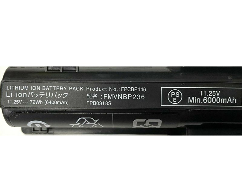 Battery Fujitsu FPCBP446 FPCBP446AP 6400mAh 72Wh