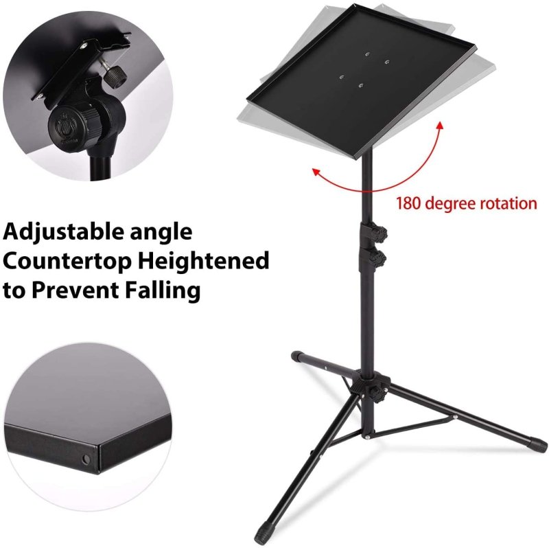 Projector tripod stand, universal laptop tripod stand, portable DJ equipment stand, folding floor-standing tripod stand, outdoor computer desk stand for stage or studio, height adjustable from 23 inch to 46 inch