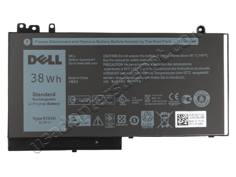 Original 38Wh 3-Cell Dell RYXXH 0RYXXH YD8XC R5MD0 Battery