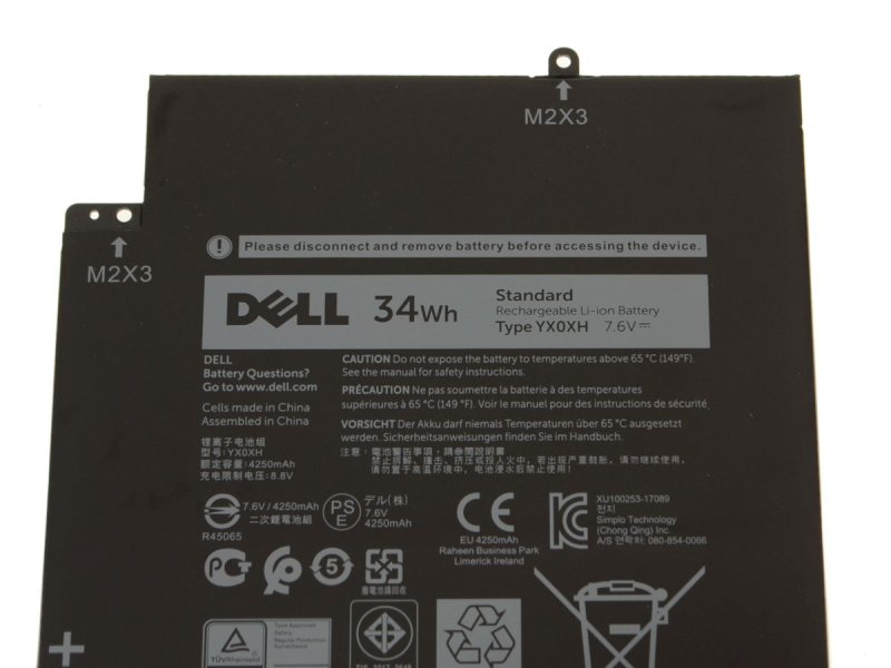 Original 4250mAh 34Wh Battery Dell YXOXH YX0XH 0YX0XH