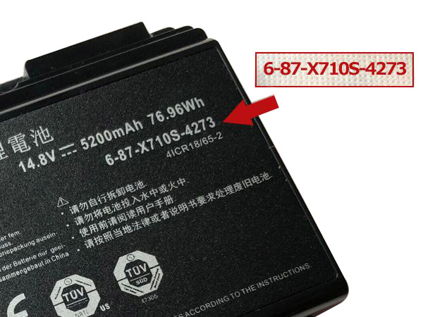 Battery Schenker XMG P702 Serie (P170HM) 5200mAh