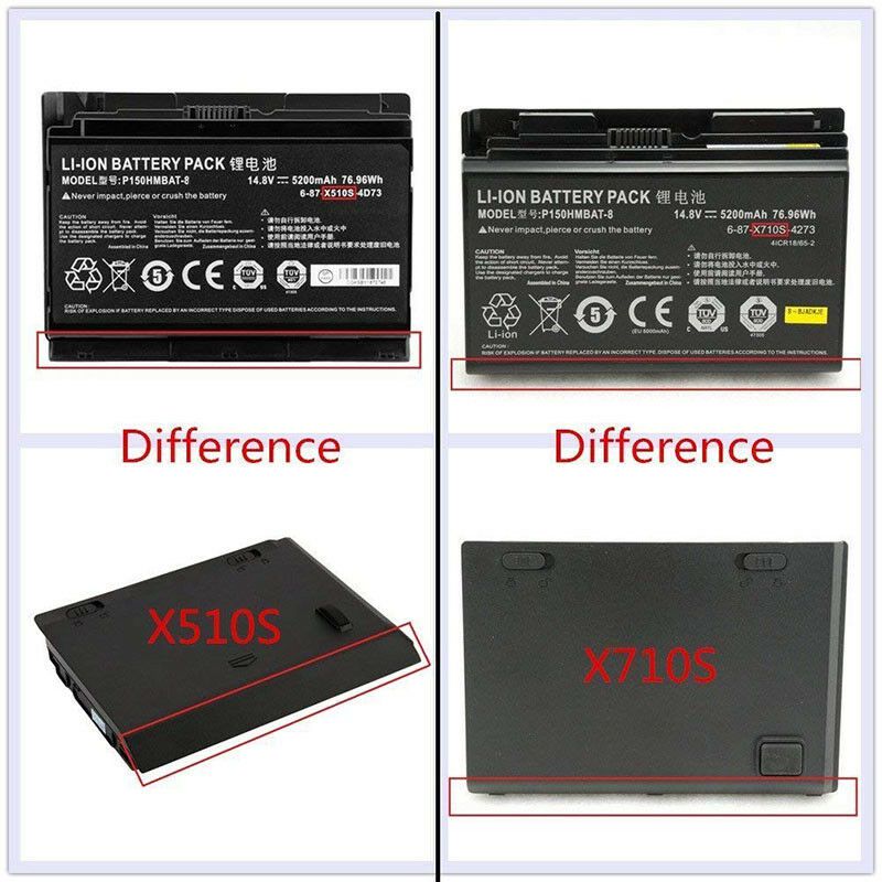 Battery Schenker XMG P702 Serie (P170HM) 5200mAh