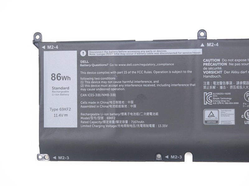 Original Battery Dell Inspiron 16 7610 P107F P107F001 7167mAh 86Wh