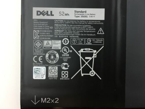 Original 52Wh Dell JD25G RWT1R Battery