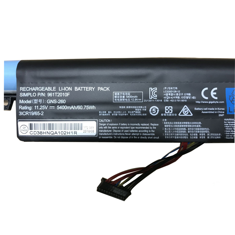 Original Battery Gigabyte GNS-260 5400mAh 60.75Wh