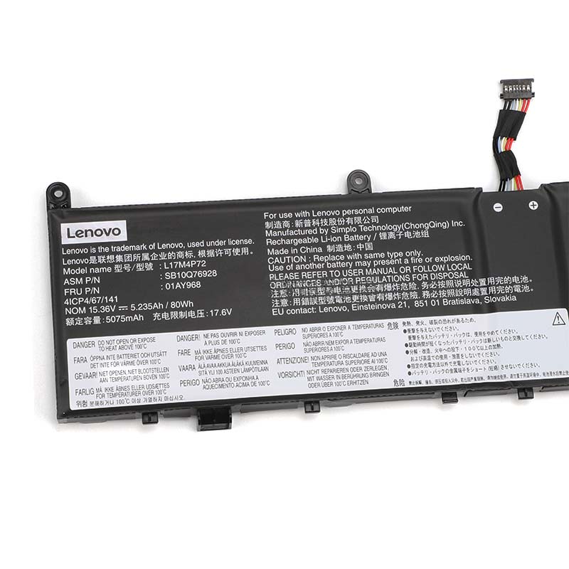 Original Battery Lenovo ThinkPad P1 20QT0018US 5235mAh 80Wh