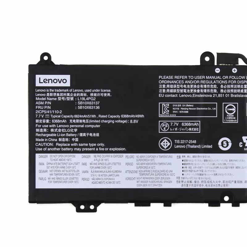 Original Battery Lenovo 5B10X63136 5B10X63141 6624mAh 51Wh