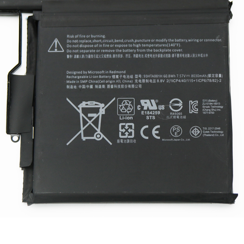 Original Battery Microsoft G3HTA001H 93HTA001H 8030mAh 60.8Wh