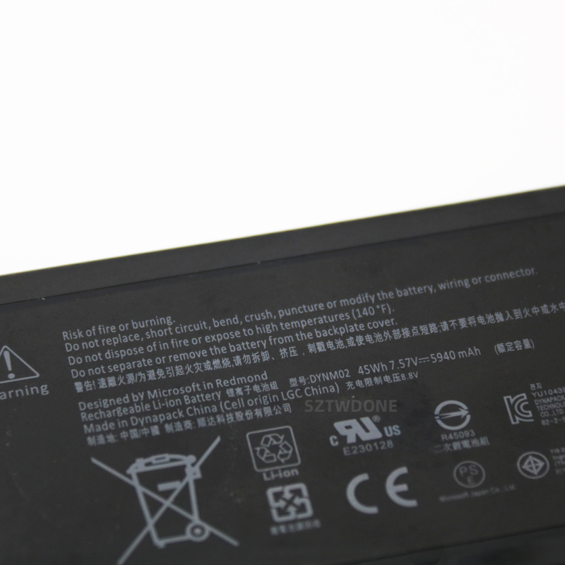 Original Battery Microsoft Surface Pro 5 1796 5940mAh 45Wh