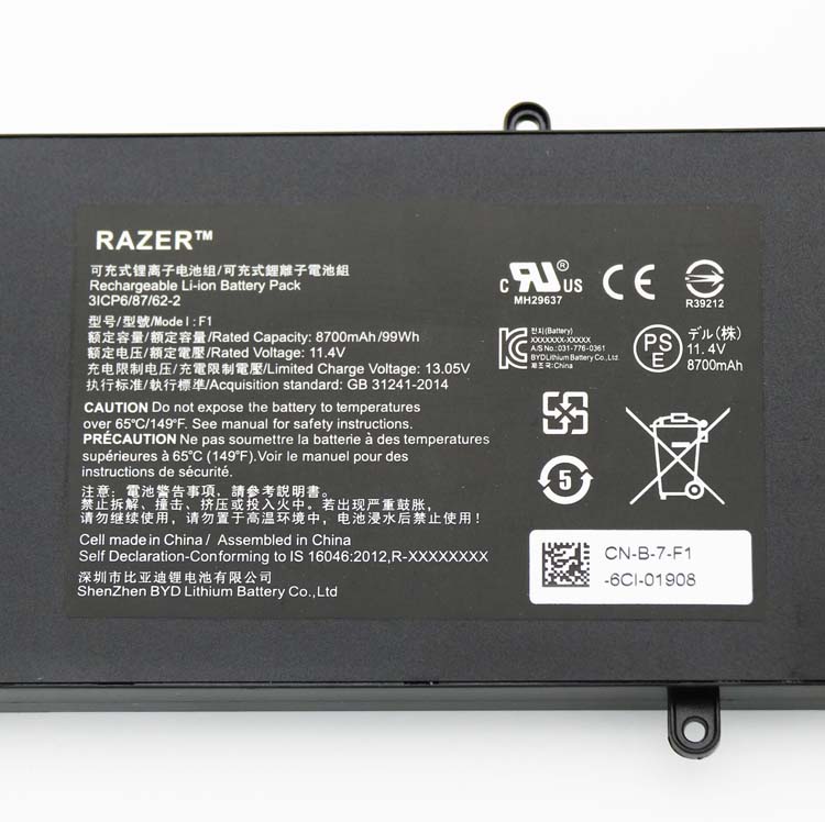 Original Battery Razer Blade Pro 17 2017 RZ09-01663 8700mAh 99Wh