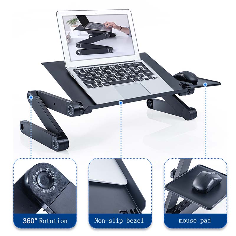 Adjustable Foldable Laptop Stand Computer Riser for Laptop 10.1 inch to 17.3 inch Black